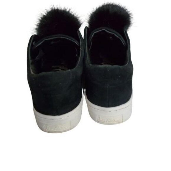 Sam Edelman Women's Black Leya Pom-Pom Faux Fur-Embellished Velvet Sneaker 7.5M - Picture 11 of 16